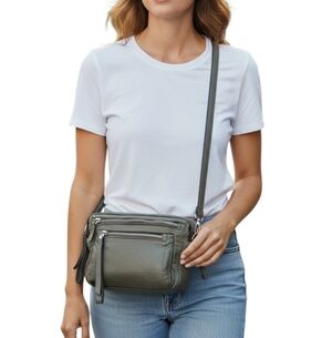 Marc By Marc Jacobs Cube Lamb Leather Messenger Bag In Military Green